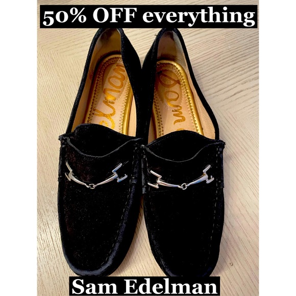 Sam Edelman Black Horsebit Suede Flats Sz 6.5 are near perfect - Picture 1 of 7